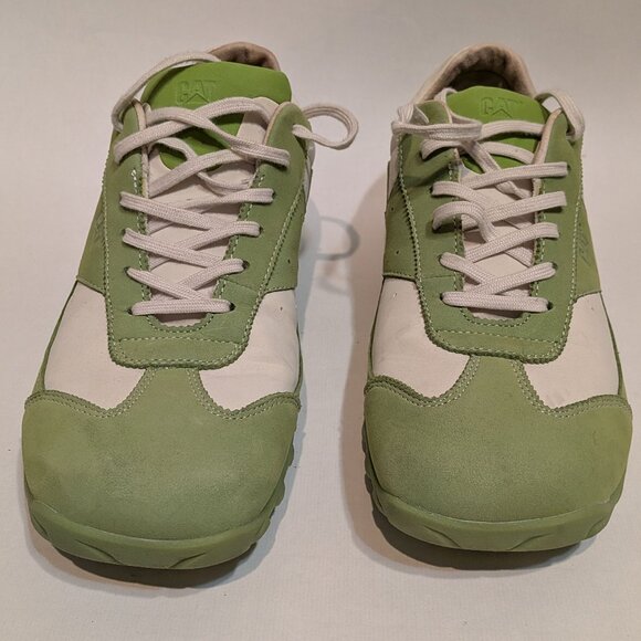 Vintage late 90s early 00s Caterpillar Sneakers Boggle Chunky Style Lime Green - Picture 1 of 6